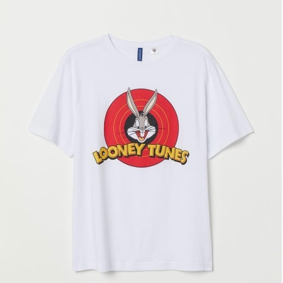 White Bugs Bunny Motif Short Sleeve T-shirt - Picture 1 of 3